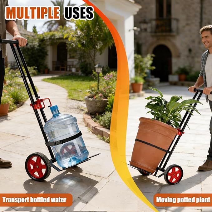 Garden Plant Dolly Cart with Wheels, Heavy Duty Plant Caddy with Adjustable Grabbing Arm, Potted Plant Mover with Suction Cups & Secure Strap, Indoor and Outdoor Gardening Cart Plant Pot Lifter