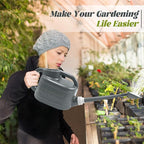 1 Gallon Watering Can, Garden Watering Can Outdoor, Plant Water Can with Removable Long Spout and Stainless Steel Sprinkler Head, Plastic Indoor Watering Cans for Gardening Flower Plants