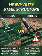 30x10 inch Lawn Leveling Rake, Yumatum 72" Effort Saving Lawn Leveler Tool, Stainless Steel Handle Lawn Leveler for Golf Course Yard Pasture Garden, Professional Lawn Care Landscape Rake(Green)