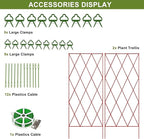 Cucumber Trellis 2 Pack, Foldable A-Frame Garden Trellis for Raised Bed Garden Grow Support with Plant Support Clips, Twist Ties, Plastic Ties, for Cucumber,Tomato, Climbing Plants and Flowers