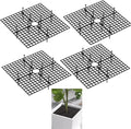 4 Pcs Plant Pot Cover Plant Protector from Animal 30cm/11.8" Plant Pot Grid with Center Cutout Flower Cover Soil Protectors for Plants (Black)
