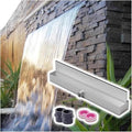 Stainless Steel Waterfall Fountain Kit for Patio & Pond, Recessed Wall Sprayer Spillway Box with Pipe Connector, Perfect for Backyard Water Features