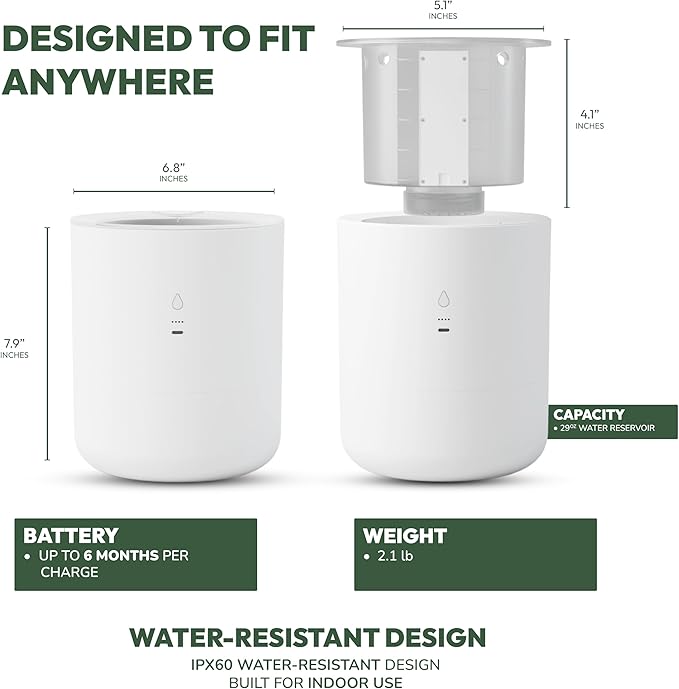 8 Inch Smart Self Watering Planter with WiFi Bridge & App Control – AI Plant Care System with Sensors, Automatic Watering, Alerts – Modern Indoor Planter for Houseplants | Cordless