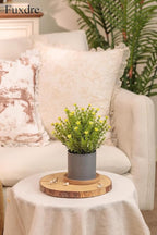 2 Pack Small Desk Plants, Artificial Bathroom Plants Decor with Thyme Flower in Vintage Melamine Pots, Faux Plants Indoor for Shelf Decor in Home Office, and Spring Decor (Yellow)