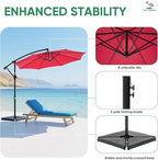 NEWBULIG 10FT Patio Umbrella, Offset Cantilever Outdoor Patio Table Umbrella, UV Protection, Fade Resistant Fabric, Easy Tilt Adjustment for Pool, Deck, Garden, Backyard