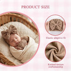 Newborn Baby Girl Hats Mittens Set Cotton Hospital Bow Hat Beanies Caps Gloves for New Born Girls 0-6 Months