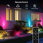 SUNTHIN Outdoor Landscape Lighting with Remote, RGBW Color Changing Spot Uplights,10 Pack