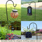 Shepherds Hooks for Outdoor - Set of 4 Adjustable Garden Poles for Bird Feeders, Solar Lanterns, Wind Chimes, Hanging Plants - Shepards Hook Ground Stakes For Perfect Outdoor Landscape Decorations