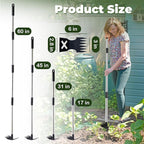 NICOFPHY Weed Puller Tool with Long Handle - 60" Manual Weeder Remover Tool, 2 in 1 Hand Weed Rake and Garden Hoe for Gardening, Heavy Duty Uprooting Weeding Pull for Yard, Lawn, Patio and Garden