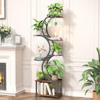REFGY Plant Stand Indoor with Grow Lights, 65 inch Tall Plant Shelf for Multiple Plants, 7 Tiered Metal Plant Stands Indoor, for Living Room, Corners Patio Balcony or Office (Rustic Brown)