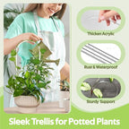12 Pack Clear Acrylic Plant Trellis for Potted Plants Indoor Outdoor - Thickened U-Shaped & Round Small Trellis for Climbing Plants - Plant Support Stakes for Houseplant Flower Hoya Pothos Vine Ivy