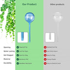 6-Pack Plastic Small Plant Watering Globes, Premium PVC Shatter-Resistant Plant Waterer, Self Watering Planter Insert with Tapered Opening, Automatic Watering Spikes for Daily & Vacation
