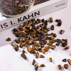 0.88 Lb Tiger Eye Aquarium Gravel Rocks Crushed Stone, Polished Natural Tumbled Healing Crystal Chips Bulk Quartz Crystal Gemstones for Garden|Vase Filler|Fish Turtle Tank Decorations