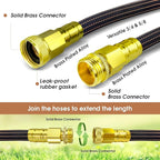 10FT Lightweight Flexible Garden Hose,Non-Slip Handles,Non-kink Hose,Solid Brass Fitting for Boats, RV Water Hose,Marine Washdown,Lawn,Garden,Leakproof TPE Hose (GreenBlack, 10 FT)