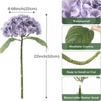 Coferset Light Purple Hydrangea Artificial Flowers 3pcs Lifelike Faux Hydrangea Real Touch Fake Flowers for Home Wedding Office Party Living Room Decoration,22inch