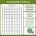 Cucumber Trellis 2 Pack, 59" H Foldable A-Frame Garden Trellis for Raised Bed Garden Grow Support with Plant Support Clips, Twist Ties for Cucumber,Tomato, Climbing Plants and Flowers