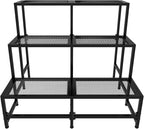 Garden 4 you 3 Tier Large Metal Plant Stand, Garden Display Shelf Flower Pot Holder Storage Organizer Rack for Indoor Home Outdoor Patio Balcony Yard( Black,Rectangle)