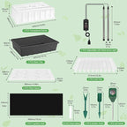 Seed Starting Tray - 60-Cell Self-Watering Tray, Seed Starter Kit LED Grow Light, Timer, Humidity Dome, pH Meter for Plant Germination, Vegetables, Herbs, Flowers