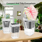 50 Pack 2.5" Clear Self Watering Pots for Indoor Plants, Semi Hydroponic Pots with Drainage & Water Level & Plant Label, Plastic Nursery Pots for Propagation, African Violet