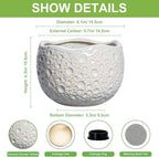 Ceramic Plant Pots 6 Inch - Ceramic Orchid Pot with Drainage Hole and Plug, Unique Pots for Plants Indoor Outdoor, Decorative Modern Planter, Living Room Decor, Plant Lovers Gifts, Grey