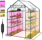 Bstrip Walk In Greenhouse, Indoor Greenhouse with Grow Lights, Mini Indoor Greenhouse with Roll-Up Zipper Entry Door and PVC Cover, Dimmable 2FT 120W Plant Light with Timer (56.3"W X 56.3"L X 76.8"H )