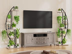 BACEKOLL Plant Stand Indoor with Grow Lights, 6 Tiered Tall Plant Shelf, 63" Metal Plant Stand for Indoor Plants Multiple, Half-Moon Plant Rack Display Shelf, 2 Pcs Plant Holder for Living Room, Grey