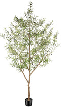 Faux Olive Tree 9ft - Realistic Artificial Olive Tree 9 Feet Indoor (108") - Tall Fake Plants Olive Trees Artificial Indoor with Natural Wood Trunk for Home Office Decor