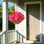 AGIRL 6 Bundles Artificial Geranium Flowers for Outdoors Spring Decor Geraniums Silk Flowers UV Resistant Lifelike Faux Flowers for Outdoor Garden Patio Porch Balcony Home Decor(Red 3,Rose Red 3)