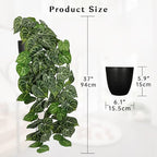 Large Fake Hanging Plants in Pot with Hook, 37" Artificial Hanging Pothos Long Vines Plants, Fake Potted Greenery Plant for Room Wall Living Room Bathroom Kitchen, Big Faux Ivy Houseplants for Shelf