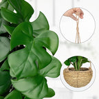 Large Fake Hanging Plants in Pot for Indoor & Outdoor, Long Artificial Hanging Monstera Plants, 27.6" Fake Potted Vines Ivy Greenery Plant for Room Wall Shelf Decor Living Room Bathroom Patio Porch