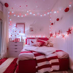JMEXSUSS 132ft Red and White Christmas Lights Outdoor with Remote, 400 LED String Lights Indoor Plug in with Remote, 8 Modes Christmas Tree Light for Bedroom Tree Party Holiday Xmas Decorations