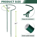 10 Pack Peony Cages and Supports, 14" (W) x 32"(H) Plant Support, Heavy-Duty Metal Plant Support Stakes, Plant Stakes for Outdoor & Indoor Plants, Perfect for Flowers and Vegetable