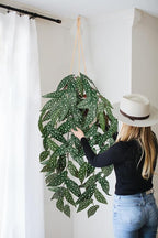 Large Fake Hanging Plants in Pot with Hook, 37" Artificial Hanging Begonia Vines Plants, Fake Potted Tropical Plants for Room Wall Living Room Bathroom Kitchen, Big Faux Ivy Houseplants for Shelf