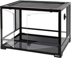 REPTI ZOO Large 34 Gallon Reptile Glass Tank,Front Opening Double Hinge Door 24" x 18" x 18", Screen Ventilation Terrarium (Backgrounds not Include)