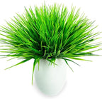 10 Bundles Artificial Grass Plants,Outdoor Faux Grass Plant UV Resistant Fake Plastic Wheat Grass for Indoor Outdoors Fake Realistic Grass for front porch yard patio balcony Garden Decoration- Green