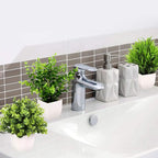 GREENTIME 3Pack Mini Fake Plants in Pots Artificial Plastic Eucalyptus Plant Wheat Grass Potted Faux Greenery Indoor for Office Desk Coffee Table Bathroom Bedroom Home Decorations