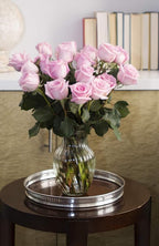 KaBloom - Bouquet of 18 Fresh Pink Roses (Farm-Fresh, Long-Stem) - Fresh Flowers for Birthday, Valentine's & Mother's Day
