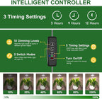 Grow Lights for Indoor Plants, Full Spectrum Plant Lights for Indoor Growing, Height Adjustable Halo Grow Light with Base, 3 Optional Spectrums, Auto Timer 3/9/12Hrs, 10 Brightness, 5 Pack