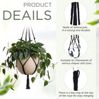 EBOOT 3 Pack 33 41 48 Inch Large Macrame Plant Hanger Rope to Hang Flower Pot Plant Holder for Indoor Outdoor Decorations, 4 Legs (Black)