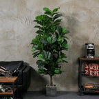 Fiddle Leaf Fig Tree 6ft Tall Artificial Tree in Pot Fake Ficus Lyrata Plants with 184 Decorative Fiddle Leaves Faux Fig Trees for Home Office Living Room Decor Indoor Outdoor, 2 Pack