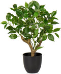 GnFlus Artificial Tree, 17'' Ficus Bonsai, Premium Faux Planted Potted Decor for Home Table Office Desk Bathroom Bedroom Living Room Farmhouse