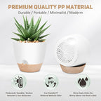 YNNICO 12 Inch Large Self Watering Plant Pot Set, Flower Pots with Multi-Mesh Drainage Holes and Saucer, Suitable for Indoor and Outdoor Garden Plants, White.