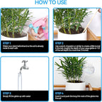 FLORA GUARD Plant Watering Globes, 2-PCS Water Globes for Indoor Plants, RainbowGlass Self Watering Planter Insert, Automatic Plant Waterer Bulbs Devices