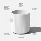 Veradek Demi Series Round Planter for Porch, Patio, Backyard | Durable Plastic-Stone Composite Material | Modern Décor for Tall Plants, Flowers