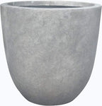Kante 14 Inch Dia Round Concrete Planter, Indoor Outdoor Large Plant Pot with Drainage Hole and Rubber Plug for Home Patio Garden, Natural Concrete