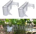 2 Pack Hanging Aquarium Plant Holder – 7-Hole Fish Tank Plant Pot for Pothos & Aquatic Plants, Floating Plant Corral, Aquascape Decor, Rim Plant Holder (Transparent)