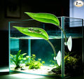 2Pcs Leaf Frog Tank Decorations for Reptile Tank, Fish Tank - Pet-Safe Bearded Dragon Tank Accessories - Realistic Terrarium Plants with Suction Cups for Turtles, Fish, Lizards, Geckos, Tree Frogs