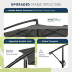 wikiwiki 10ft Patio Umbrella with Base Included, Outdoor Offset Cantilever Umbrella with Sandbag Base for Backyard, Garden and Pool, Easy to Tilt and Crank, Dark Gray