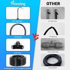 Thiswing 360° Adjustable Drip Irrigation System - Compatible 1/4" Irrigation System, 50FT Garden Watering Atomizing System with 15 Nozzles, Greenhouse Accessories for Yard, Lawn, Plants, Garden