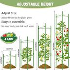 Legigo 4ft 4-Pack Tomato Cage for Garden Plant Support- Up to 48inch Garden Stakes Tomato Cage, Tomato Trellis for Potted Plants, Tomato Cages Plant Stakes for Climbing Vegetables Plants Flowers